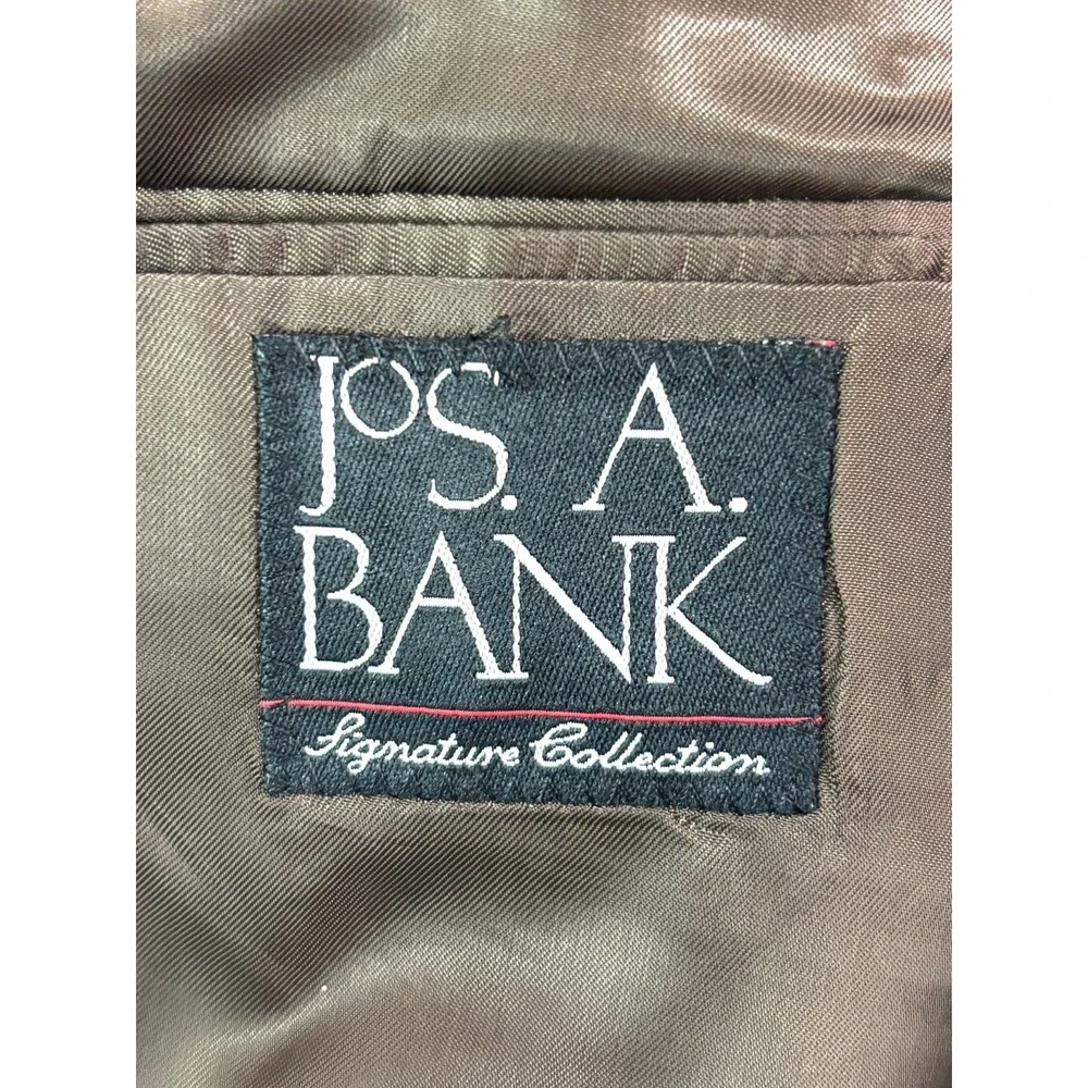 Jos A Bank 40R Brown Herringbone Tweed‎ Blazer Jacket Sport Suit Coat Wool